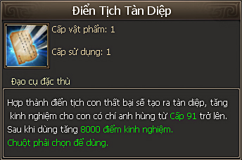 Vật phẩm Điển Tịch Tàn Diệp TLBB