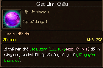 Vật phẩm Giác Linh Châu TLBB