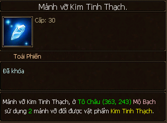 Hình ảnh vật phẩm Mảnh vỡ Kim Tinh Thạch